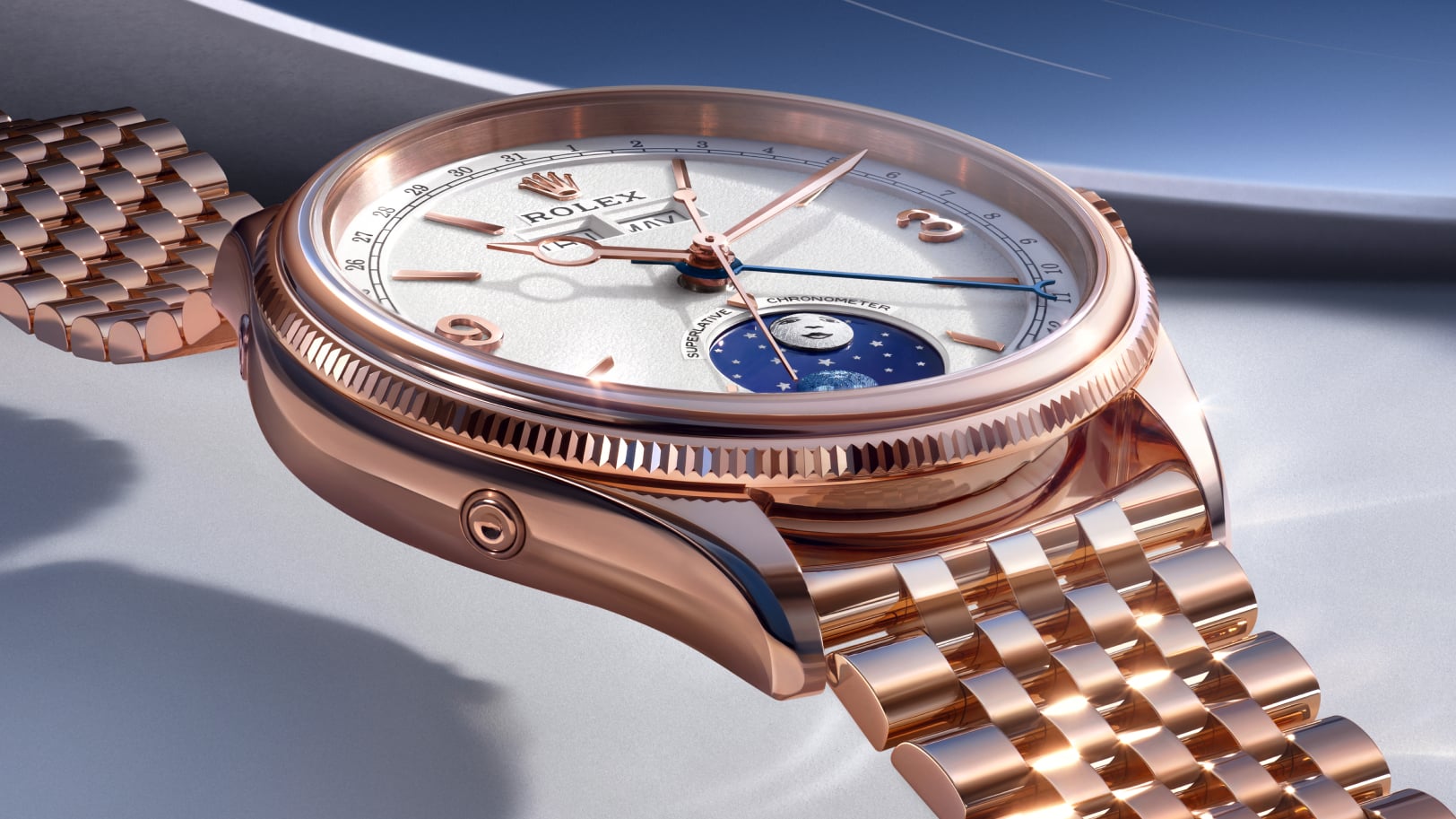 Moonphase dial close-up